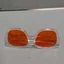 VIEWBETTER Anti 99.99% Blue Light Blocking Glasses Over Eyeglasses, Oversized Fitover Amber Orange Computer Gaming Eyewear (A04 Transparent Frame / Red Lens)