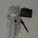 Flacchi Solar Meteor Shower Icicle Lights - 20 Tubes 480 LED Cascading Raindrop Lights, Outdoor Waterproof Christmas Decorations for Holiday Party (Cool White, Solar 20 Tubes)