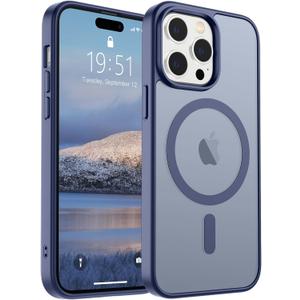SUPFINE Magnetic for iPhone 14 Pro Case (Compatible with MagSafe) (Military Grade Drop Protection) Slim Translucent Matte Shockproof with Anti-Fingerprint Phone Case,Lavender Gray