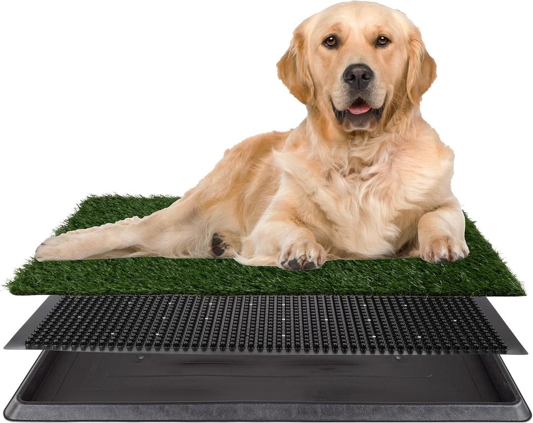Artificial Grass Puppy Pee Pad for Dogs and Small Pets - 20x30 Inch, Reusable 3-Layer Turf Pads for Dogs with Tray - Indoor and Outdoor Fake Grass Potty Pet Supplies by PETMAKER
