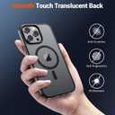 SUPFINE Magnetic for iPhone 15 Pro Case (Compatible with MagSafe) (Military Grade Drop Protection) Translucent Matte Shockproof Phone Cover, Black