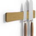 Magnetic Knife Holder for Wall, 10" Acacia Wood No Drill Knife Magnet Strip Use as Tool Key Storage Knife Bar, Powerful Wall Mounted Magnetic Knife Rack for Refrigerator & Kitchen Utensil Organizer (Light Brown)