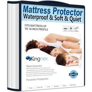 Cooling Twin. Mattress Protector Waterproof Ultra Soft Matressprotector for College Dorm Room Extra Long Twin Bed Noiseless Smooth Jersey Top Fitted Cover with Stretchy Pocket