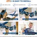 Gym1 6-Piece Doorway Gym Indoor Playground - 6-Piece, Blue - Indoor Playset with Sensory Swing, Pull-Up Bar & Rings, Trapeze, Ladder & Knotted Rope