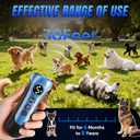 Dog Bark Deterrent Device - 3X Ultrasonic Anti-Bark Device with 5 Adjustable Levels, 30ft Range for Indoor/Outdoor Use Rechargeable & Portable for Your or Neighbor's Dog with Flashlight (Blue)