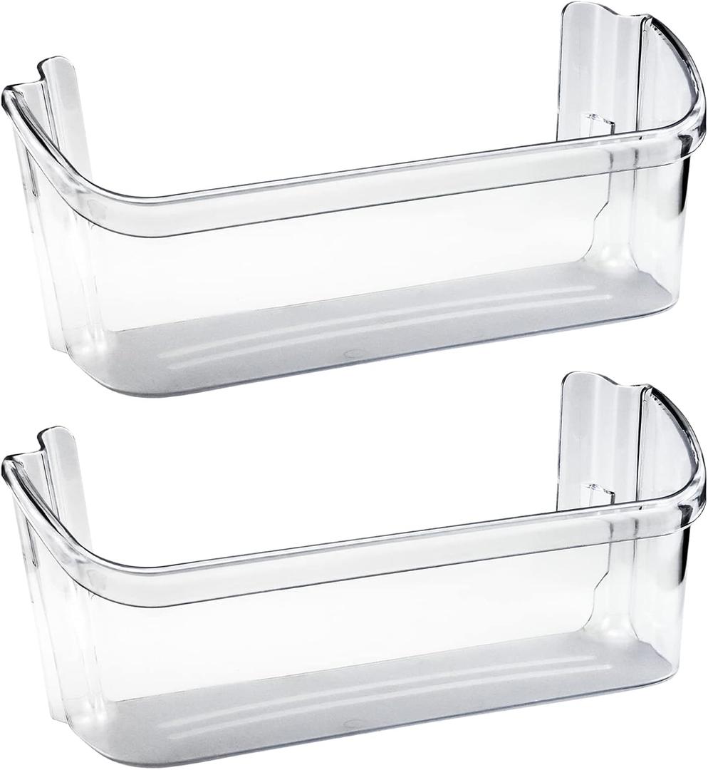 AMI PARTS 240363702 14.3in(L)4.2in(W)5.5in(H) Clear Refrigerator Door Bin Side Shelf for Frigi-daire, Ken-more Refrigerator - Replaces 240363704, 240363705, 240363708, AP2116106, PS430207 (2 Pack)