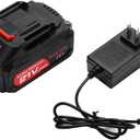 21v Lithium Battery - 4.0 Ah Battery with Charger Adapter Led Indicator Compatible with Leaf Blower