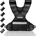 Adjustable Weighted Vest for Women & Men, 4-10lb/11-20lb/20-32lb Vest with 6 Ironsand Weights for Strength Training and Home Workout, Weight Vest with Reflective Strip for Running, Walking (Black)