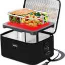 Aotto Heated Lunch Box Food Warmer - 12V/24V 2-in-1 Car Food Warmer with Vehicle Plug - Mini Portable Electric Lunch Box Heater for Men and Women - Reheat & Keep Meals Warm On the Go - Black