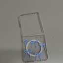 UEEBAI Magnetic for Samsung Galaxy Z Flip 7 5G Case, Bow Case Compatible with MagSafe, Wireless Slim Clear Ribbon Aesthetic Cover Anti-Yellowing Shockproof Protective Cover for Women Girl - Baby Blue