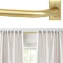 ZYRW Blackout Curtain Rod, Adjustable Extra Long Curtain Rod for Windows 66 to 184 Inches(5.5-15.3Ft), Wrap Around Heavy Duty Rod, Room Darkening French Return Curtain Rods, Gold