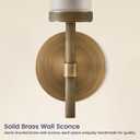 Brass Hardwired Frosted Glass Bathroom Wall Sconces 2 Pack, Modern 20'' Indoor Knurled Wall Sconce, Glass Vanity Light, for Living, Bedroom, Hallway, Staircases,Bulb Included
