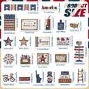 26 Pcs 4th of July Tiered Tray Decoration Patriotic USA Wood Signs Rustic America Flag Red White and Blue Tiered Tray Decorations for Memorial Day Home 250th Anniversary Birthday Party