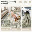 Soalmost 9x12 Area Rugs for Living Room, Non Slip Machine Washable Vintage Rugs, Low Pile Lightweight Large Rug for Bedroom, Dining Room, Home Office Olive