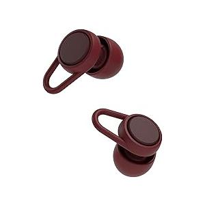 Hears Plus Ear Plugs for Noise Reduction - Patented Reusable Concert Earplugs, 25dB SNR Sound Reduction, Hypoallergenic for Musicians, Motorcycle and Sleeping with 4 tip Sizes - Burgundy Breeze