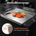 304 Stainless Steel Cutting Board with Lip, Cutting Boards for Kitchen, 15.9"L x 19.9"W