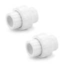 Hydroseal PVC Pipe Fitting, 0.5" Union Jetstream, Pack of 2 Pieces, Schedule 80, White, EPDM O-Ring, Socket x Socket, F1970, SCH80 (1/2")