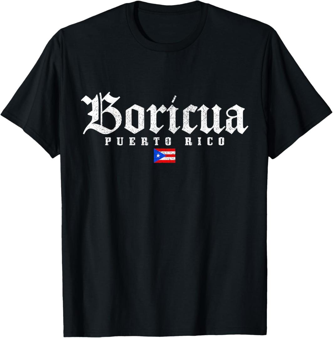 Puerto Rico Boricua Vintage Puerto Rican Flag Pride T-Shirt, S