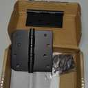 KOLET Ball Bearing Door Hinges, 4 x 4 Inches Door Hinges, Square and 5/8'' Radius Corner, Heavy Duty Stainless Steel Hinges, Smooth and Quiet, Non Removable Pin, Matte Black, 3 Pack