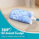 NEWE Duster Refills 20 PCS with Handle Compatible with Swiffer, 360 Degree Heavy Duty Dusting Kit with 4X Microfibers, Multi-Surface Dust Removing Tool for Cleaning Blinds Bookshelf Furniture