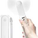 JISULIFE Handheld Fan with 4500 mAh Powerbank Max 37 Hours Runtime, Pocket Portable Battery Operated or USB Powered Folding Personal Fan, 3 Speeds, Gifts for Women Men Kids Gift for Festival-White