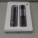 GATGOODS Gravity Electric Salt and Pepper Grinder Set, Adjustable Coarseness, Warm LED Light, One-handed Automatic Operation, Battery Powered, Black, Electric Pepper Mills