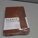 3 x Lined Journal Notebook for Work, A5 Stripe Leather Notebook with Polyester Pen Sleeve, 100GSM/160 Pages Thick Paper, Daily Journals for Writing, School, Note Taking, Business, Travel, College Ruled (Black)