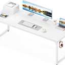 Coleshome 71 Inch Computer Desk, Modern Simple Style Desk for Home Office, Study Student Writing Desk, White (71 Inches)