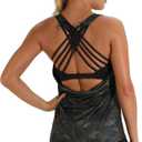 icyzone Women's Open Back Workout Athletic Yoga Tank Tops with Built in Bra S