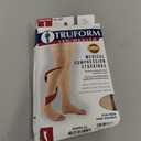 Truform 30-40 mmHg Compression Stockings for Men and Women, Thigh High Length, Dot-Top, Open Toe, Beige, X-Large