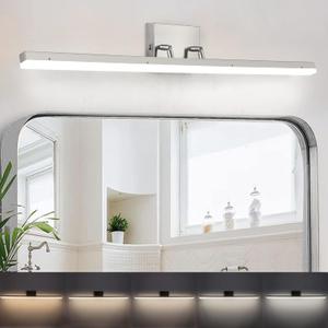 36 inch Modern Led Vanity Light Bathroom, 5CCT Dimmable Bathroom Light Bar,Over Mirror Rotatable Vanity Lighting Fixture, Adjustable Nickel Vanity Light for Bathroom Bedroom