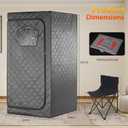 Gollense Portable Infrared Sauna for Home Spa | Full Size 1 Person Sauna | Full Body Personal Far Infrared Sauna Tent 5.5ft Tall | with Heating Foot Pad, Portable Chair, Dark Grey