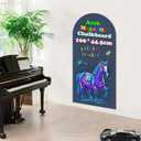 Magnetic Arch Wall Decal 39.3"x17.5" Chalkboard Contact Paper Peel and Stick Self Adhesive Magnetic Wall Board Sticker with 36 Magnet Letters for Home Offices Chalkboard Wallpaper Roll (Blue)