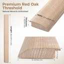 Non-Slip Solid Red Oak Floor Transition Strip, Natural Wood Door Threshold Ramp for Doorways, Cuttable Exterior Door Reducer Thresholds, 1" X 3.5" X 36"