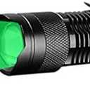 Ulako Single 1 Mode Zoomable LED 150 Yard Green Light Flashlight Torch for Fishing Hunting Detector