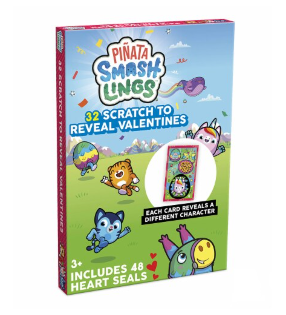 Pinata Smashlings Valentine's Scratch & Heart Seals, Pack of 3