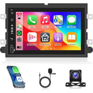 2G+64G Android 13 Car Radio for Ford F150/F250/F350 2004-2014, Rimoody Car Stereo with Carplay Android Auto 7 inch Touchscreen GPS Navigation Mirror Link Bluetooth FM/RDS SWC USB Backup Camera