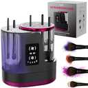 3 IN 1 Electric Makeup Brush Cleaner,Automatic Makeup Brush Cleaner with Makeup Brush Dryer,Portable USB Deep Cleaning for All Size Beauty Makeup Brush Set,Blush Brush (Grey)