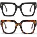 livho Oversized up to 99% Blue Light Blocking Glasses for Woman - Rectangle Fashion Glasses for Computer, Chic Preppy Frame
2 Pack