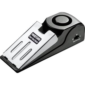 Door Stop Alarm with 120 dB Siren – Portable Travel Door Stopper Alarm Wedge for Hotel, Apartment & Dorm Security – Battery-Operated, Black, 1-Pack