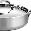 Tramontina Signature Tri-Ply Clad Stainless Steel 3-Quart Saute Pan with Lid, Induction-Ready Cooking Pan, Dishwasher-Safe, NSF-Certified, Made in Brazil