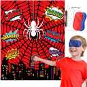 Spider Birthday Party Games for Kids Pin the Head on Spider Games, Spider Theme Party Favors Supplies Decorations - 27 Stickers