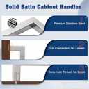 KNOBWELL 6 Pack 3-1/2" Square Kitchen Cabinet Pulls Brushed Nickel, Dresser Drawer Pulls for Bathroom Cabinet Vanity Nightst Chest, 4" Overall Length