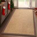 Washable Runner Rug 3x5 Jute Like Entryway Indoor Runner Mat Rugs Non Slip, Woven Soft Farmhouse Area Boho Floor Carpet for Hallway Kitchen Laundry Hall Backdoor Bedroom Living Room, Brown