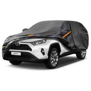 Kayme 7 Layers SUV Car Cover Custom Fit for Toyota RAV4 (2006-2025), Waterproof All Weather for Automobiles, Rain Sun UV Protection, Black
