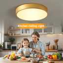 24W Dimmable Ceiling Light Fixture, 12 inch Flush Mount Light Fixture, LED Ceiling Lights Bedroom, Kitchen, Entryway, Super Bright 2700 Lumens, 300W Equivalent 5CCT(2700k-5000k) 2 Pack Gold