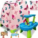 Kids Water Table Cover for Step2 Rain Showers Water Table Accessories, Outdoor Toys Waterproof Sunshade Dust Cover for Toddlers 1-3 Outdside Step 2 Watertable Toys for Kids Ages 3-5