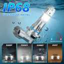 Fit For 2013-2018 Chevy Traverse Front Light Bulbs,High Beam H7 & Low Beam H11 Light Bulbs Combo Pack, 6500K White Ture Plug and Play Bulbs with Built-in FAN, Pack of 4