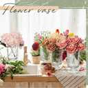 6 Pcs (H:7" W:4") Embossed Flower Vase Pedestal Glass Vase Big Base Thickened Crystal Vintage Vases for Valentines Day Wedding Home Decor Table Centerpiece House Warming Gifts(Clear)