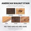 Fun Memories Floating Shelves for Wall Set of 2, Rustic Solid Elm Wood Wall Shelves 24 Inch - Invisible Bracket Mount for Living Room, Bathroom, Bedroom, Kitchen, Natural